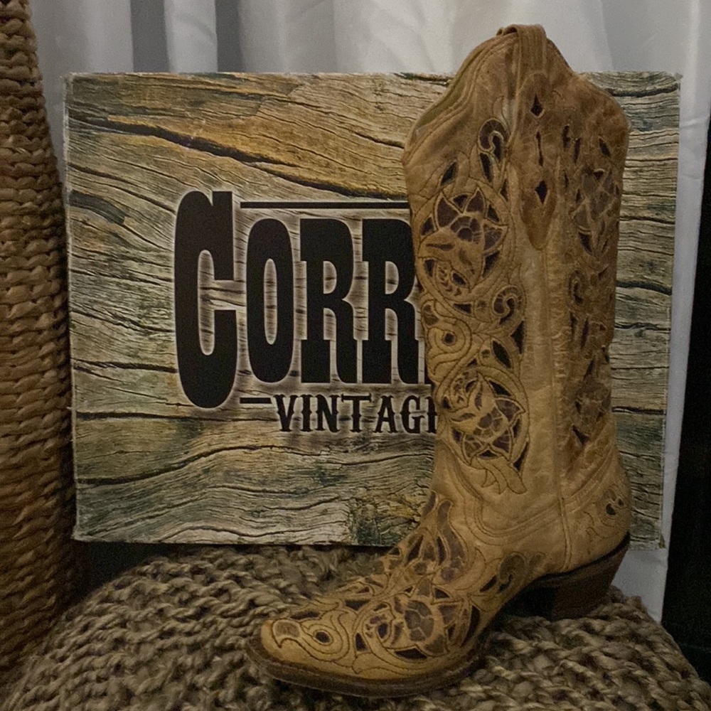 Corral LDS. ANT BRUSHED LASER Leather Boots ~7 1/2